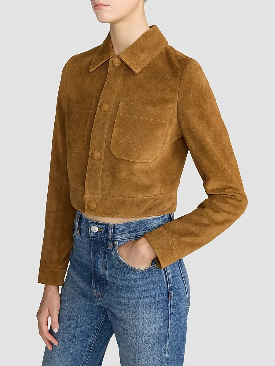 Frame Women's The Small Suede Spread-Collar Jacket | Thumbnail 8 Frame Women's The Small Suede Spread-Collar Jacket | Thumbnail 8