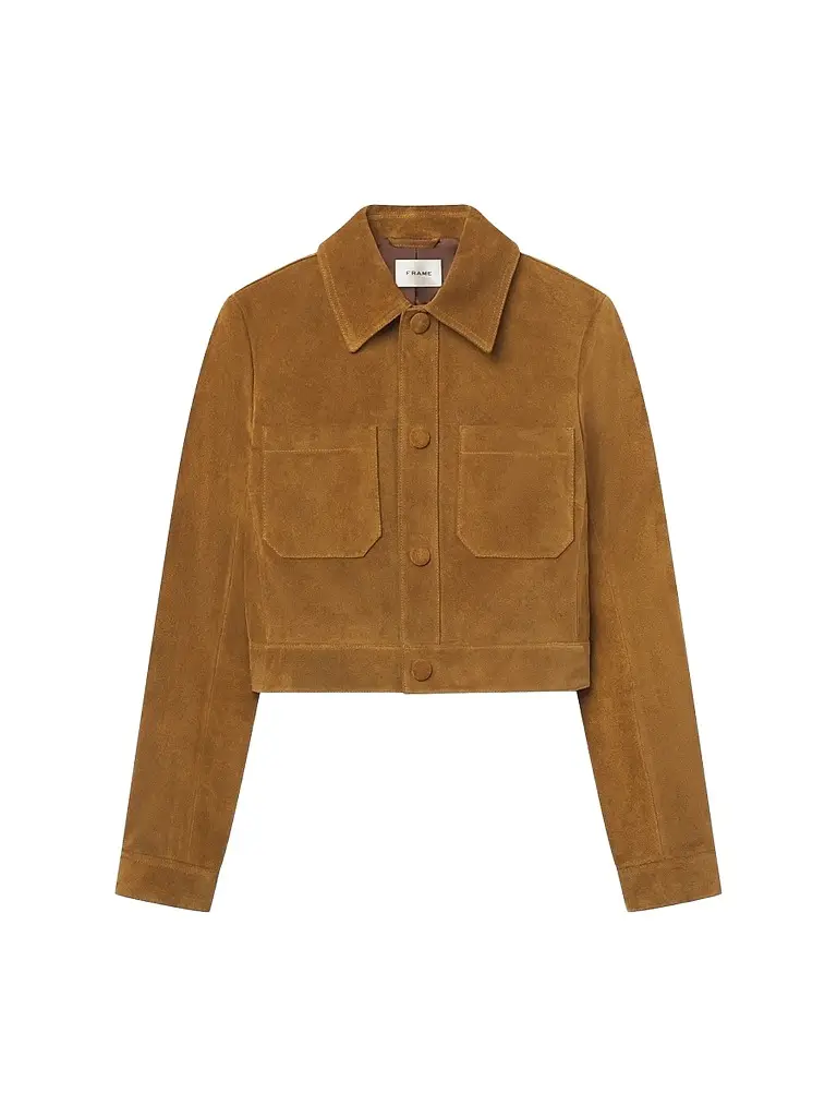 Frame Women's The Small Suede Spread-Collar Jacket