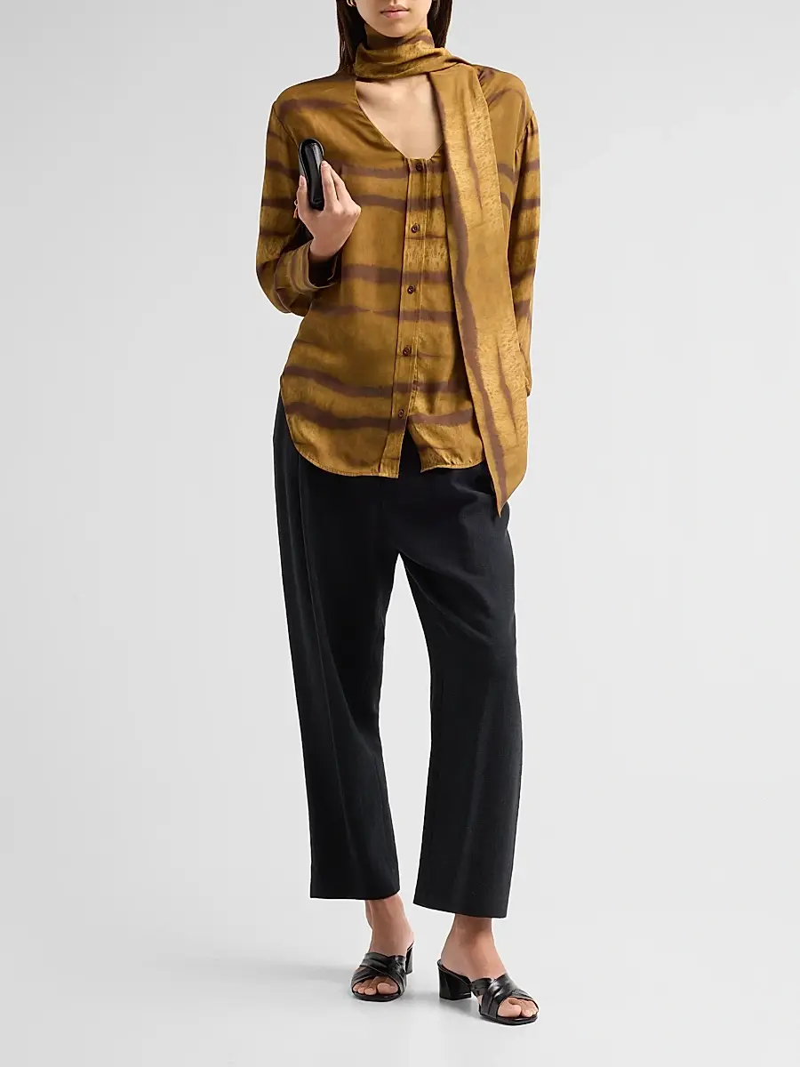 Frame Women's Tiger-Striped Silk Shirt | Thumbnail 2 Frame Women's Tiger-Striped Silk Shirt | Thumbnail 2