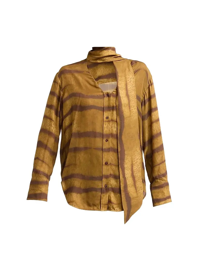 Frame Women's Tiger-Striped Silk Shirt