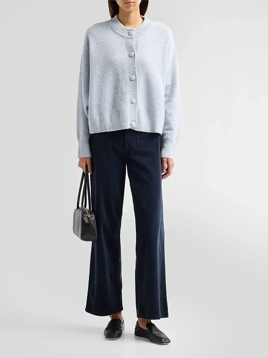 Frame Women's Fleck Cashmere Crewneck Cardigan | Thumbnail 2 Frame Women's Fleck Cashmere Crewneck Cardigan | Thumbnail 2