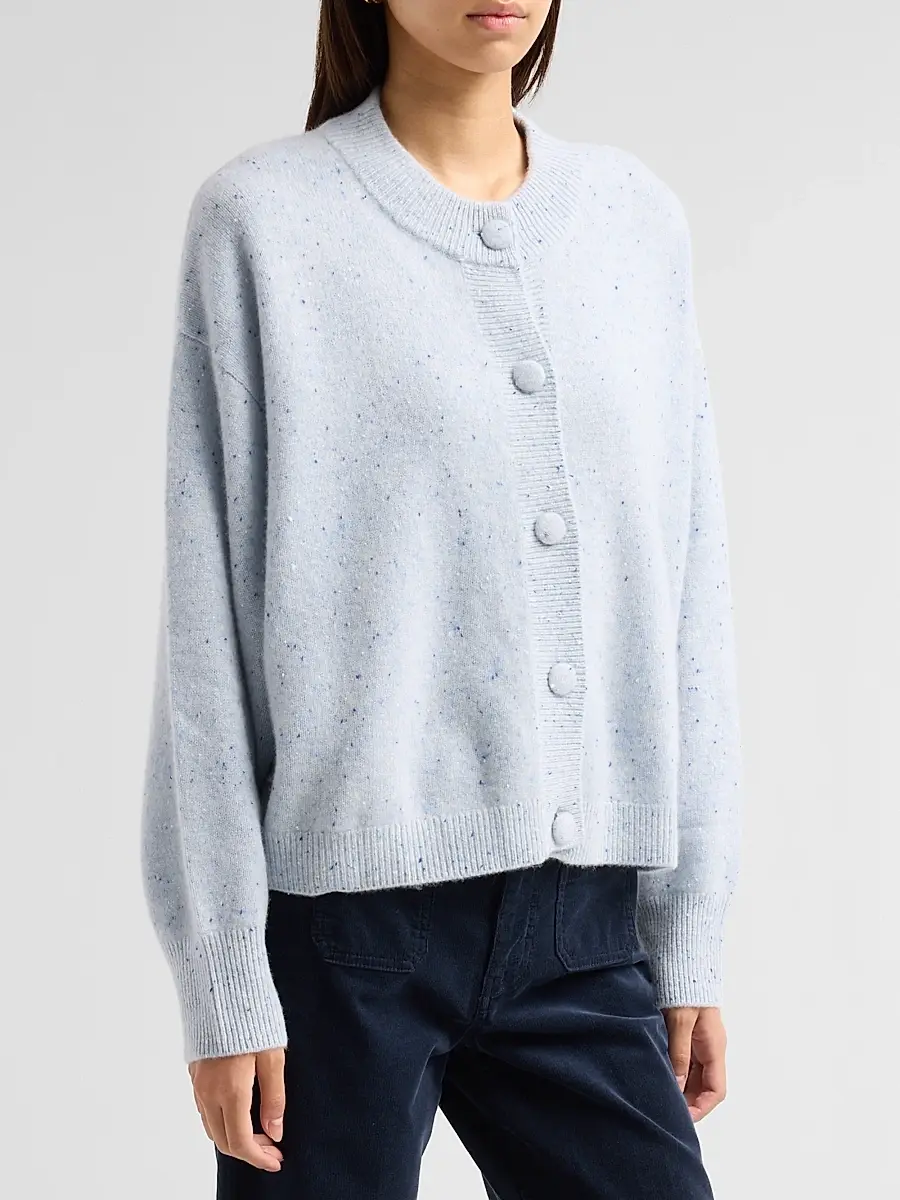 Frame Women's Fleck Cashmere Crewneck Cardigan | Thumbnail 4 Frame Women's Fleck Cashmere Crewneck Cardigan | Thumbnail 4
