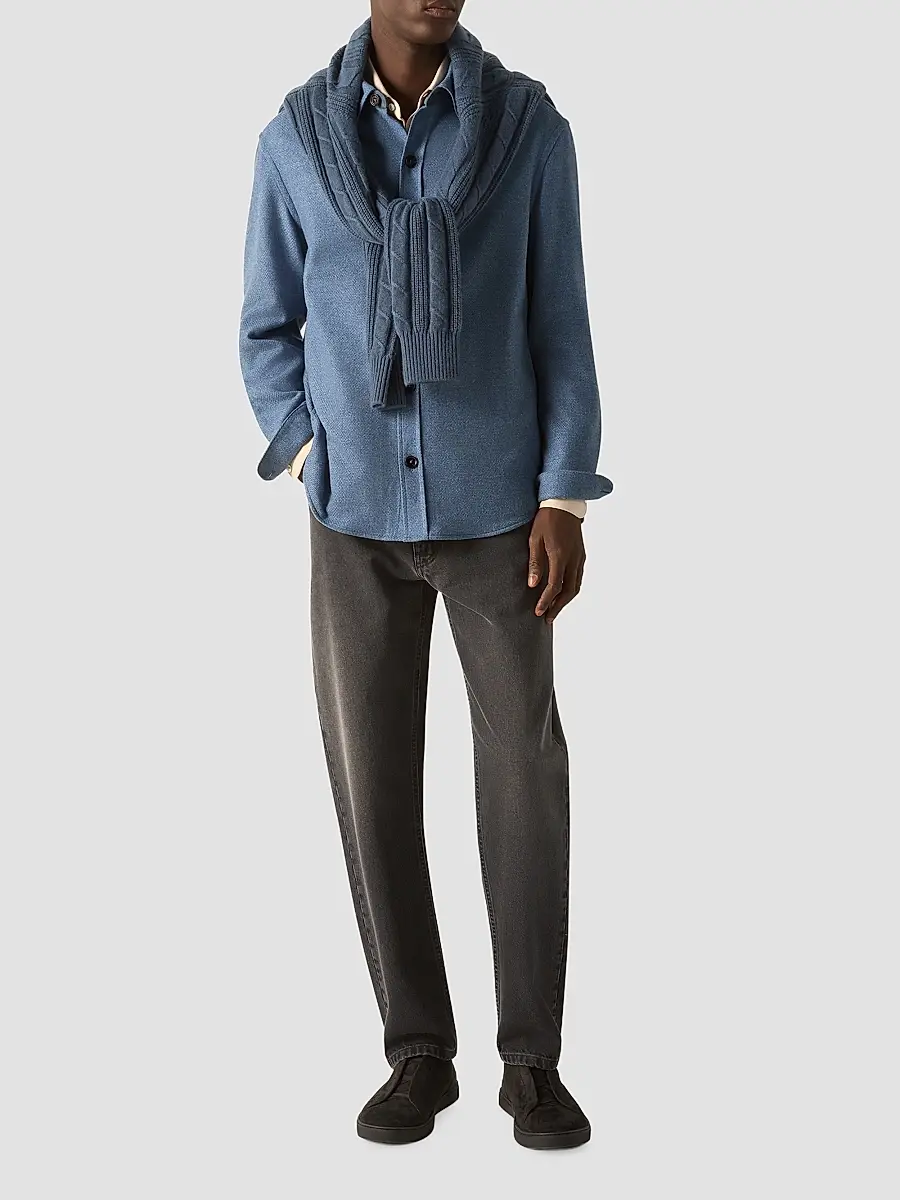 Zegna Men's Oasi Cashmere Overshirt | Thumbnail 2