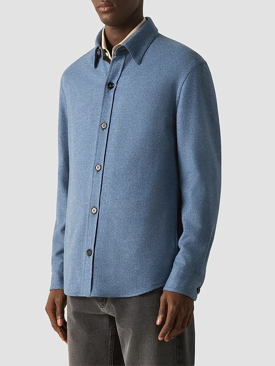 Zegna Men's Oasi Cashmere Overshirt | Thumbnail 3