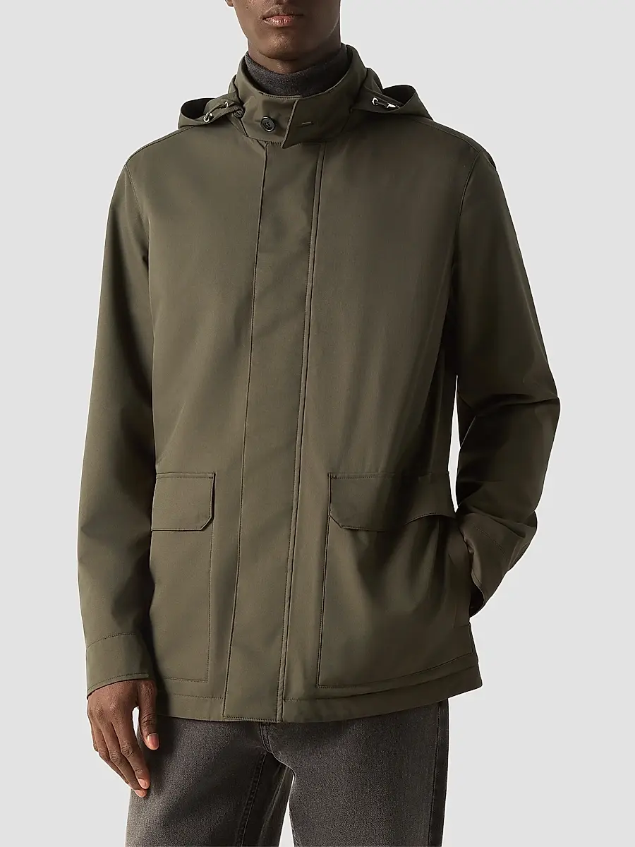 Zegna Men's Microfiber Motorin 300CC Car Coat | Thumbnail 2