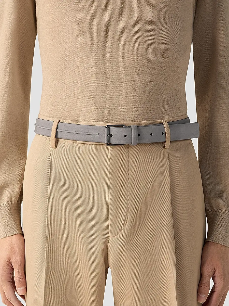 Zegna Men's Nubuck Belt | Thumbnail 2