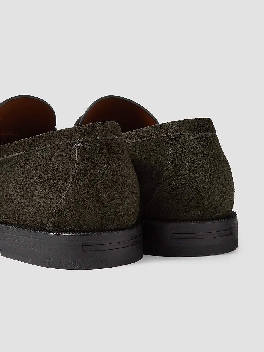 Zegna Men's Suede Mocassin Corso Loafers | Thumbnail 5