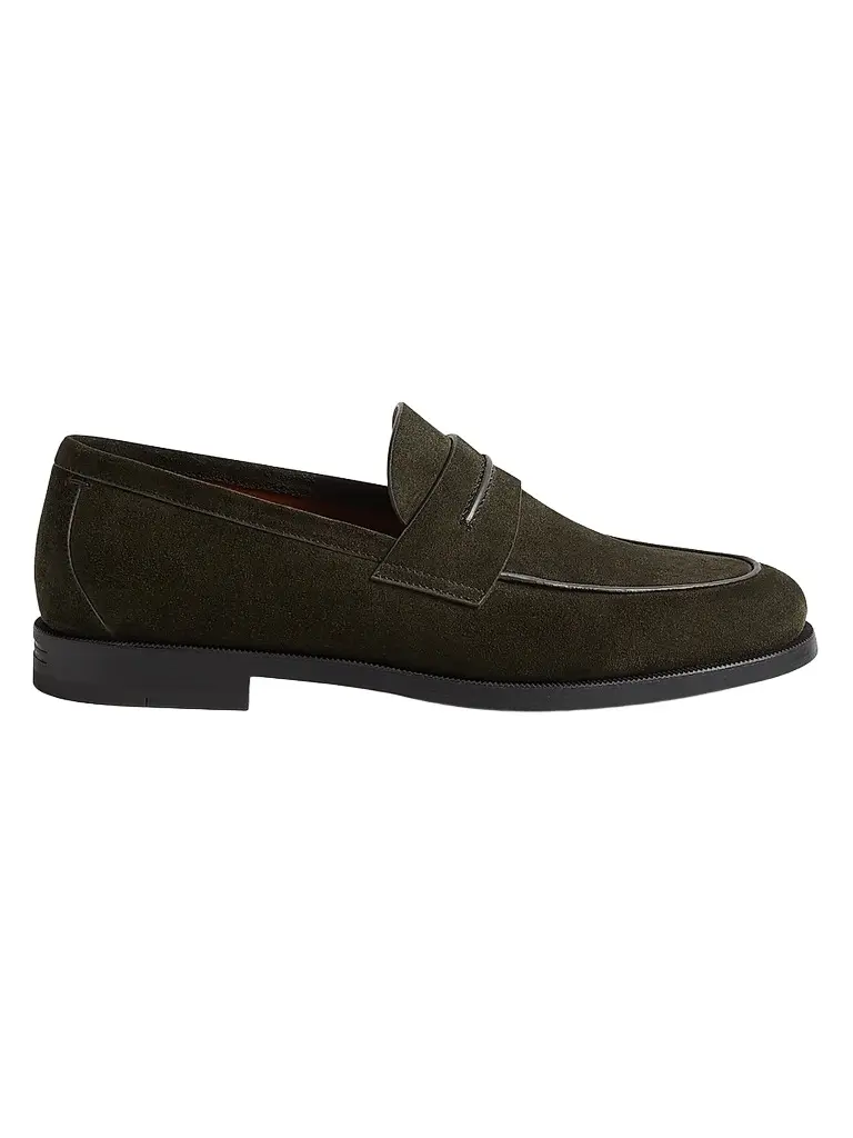Zegna Men's Suede Mocassin Corso Loafers