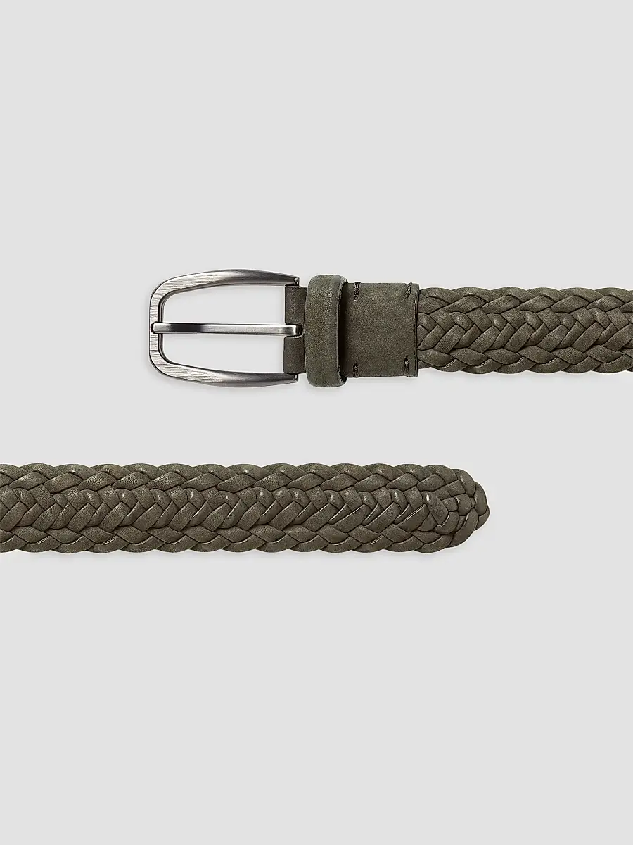 Zegna Men's Braided Leather Belt | Thumbnail 2