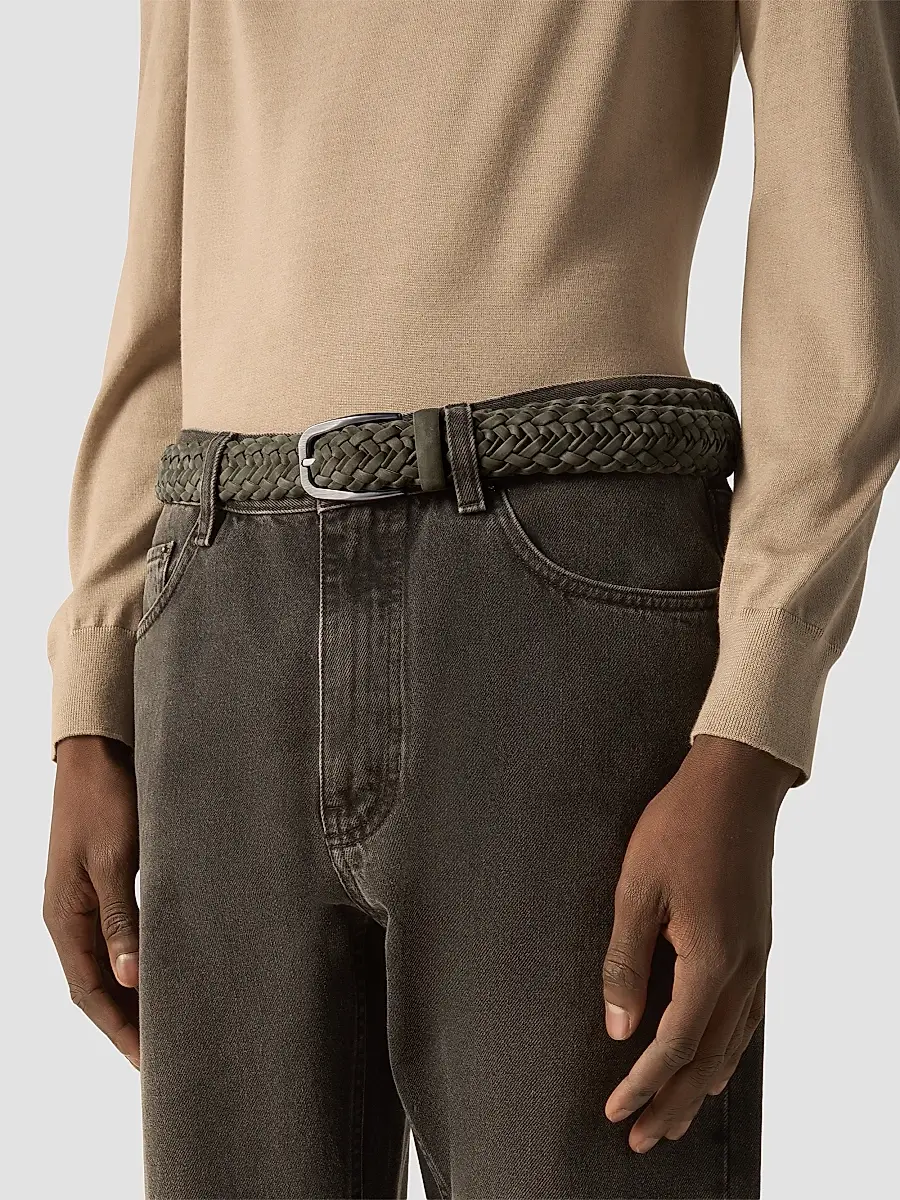 Zegna Men's Braided Leather Belt | Thumbnail 3