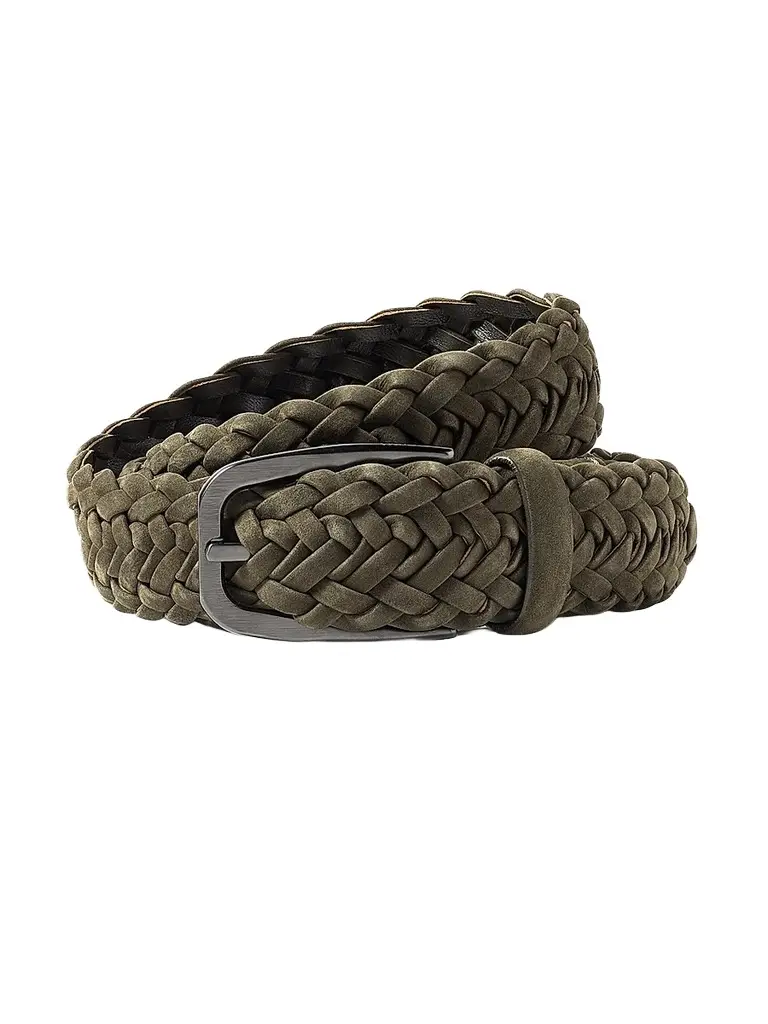 Zegna Men's Braided Leather Belt | Image 1 Zegna Men's Braided Leather Belt | Image 1