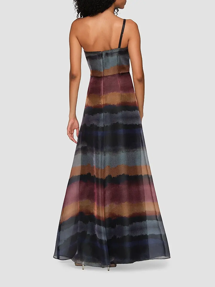Kay Unger Women's Daniela Watercolor-Print One-Shoulder Gown | Thumbnail 4