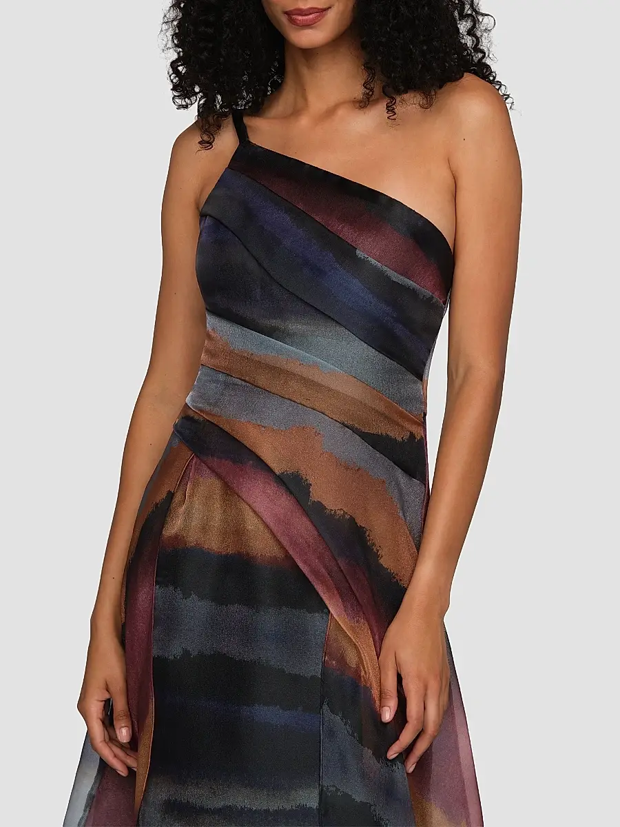 Kay Unger Women's Daniela Watercolor-Print One-Shoulder Gown | Thumbnail 5