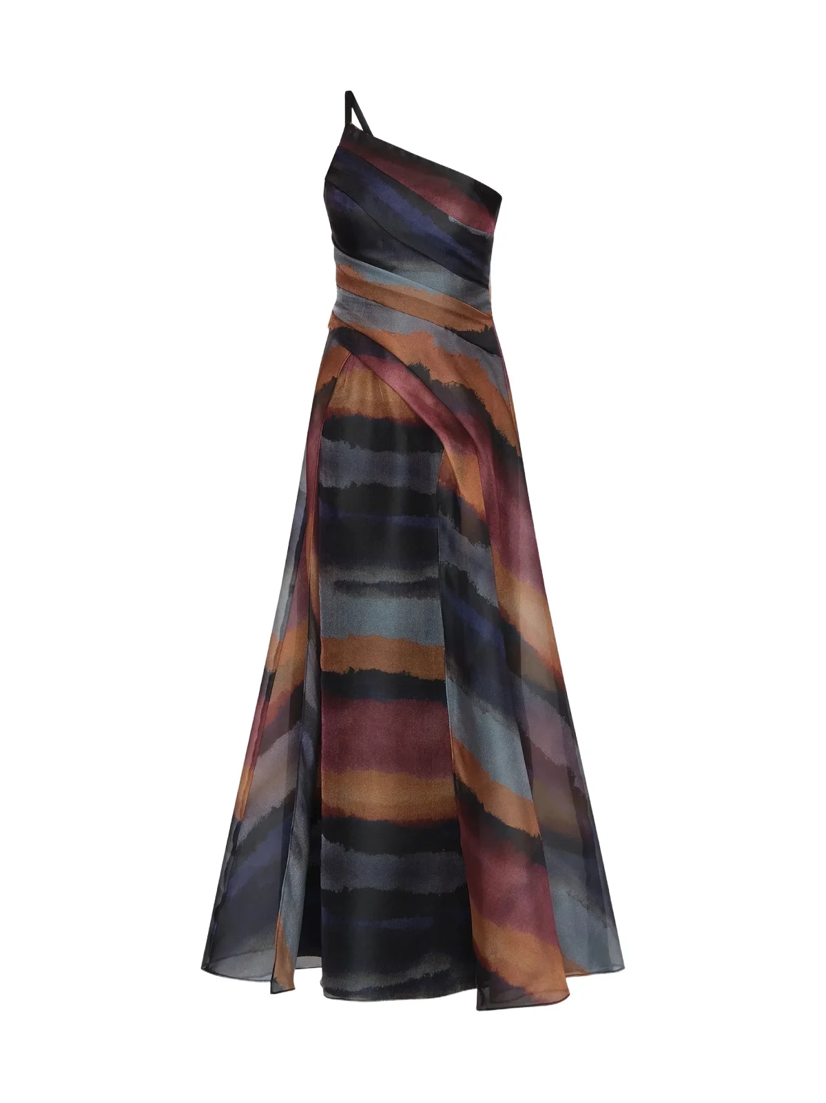 Kay Unger Women's Daniela Watercolor-Print One-Shoulder Gown
