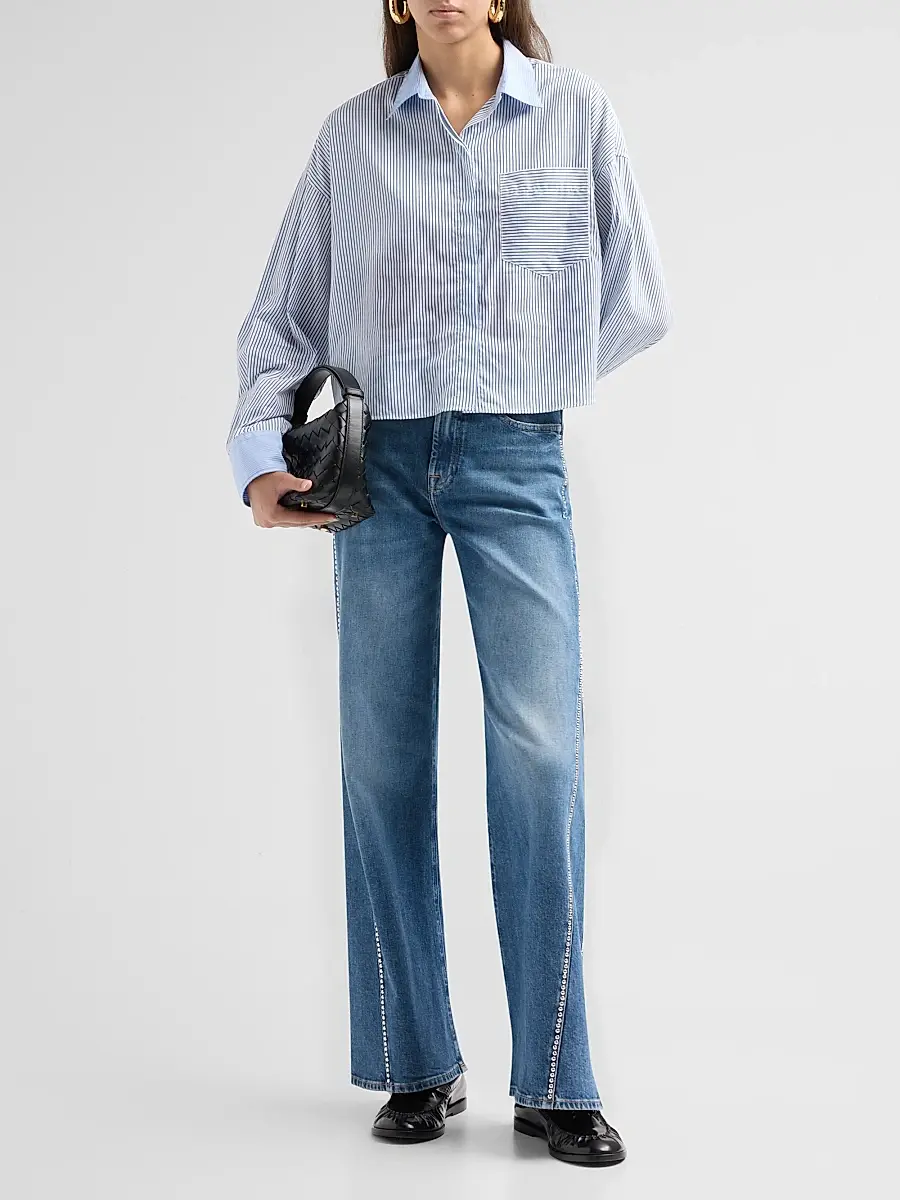 7 For All Mankind Women's Lotta Rhinestone Washed-Denim Wide-Leg Jeans | Thumbnail 2 7 For All Mankind Women's Lotta Rhinestone Washed-Denim Wide-Leg Jeans | Thumbnail 2