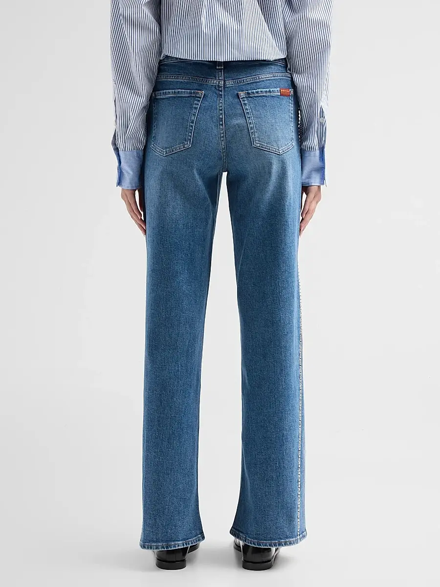 7 For All Mankind Women's Lotta Rhinestone Washed-Denim Wide-Leg Jeans | Thumbnail 3 7 For All Mankind Women's Lotta Rhinestone Washed-Denim Wide-Leg Jeans | Thumbnail 3