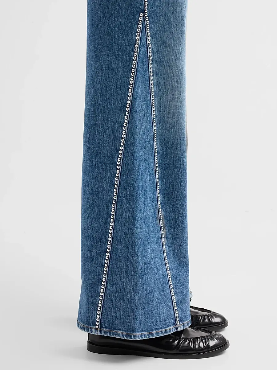 7 For All Mankind Women's Lotta Rhinestone Washed-Denim Wide-Leg Jeans | Thumbnail 5 7 For All Mankind Women's Lotta Rhinestone Washed-Denim Wide-Leg Jeans | Thumbnail 5