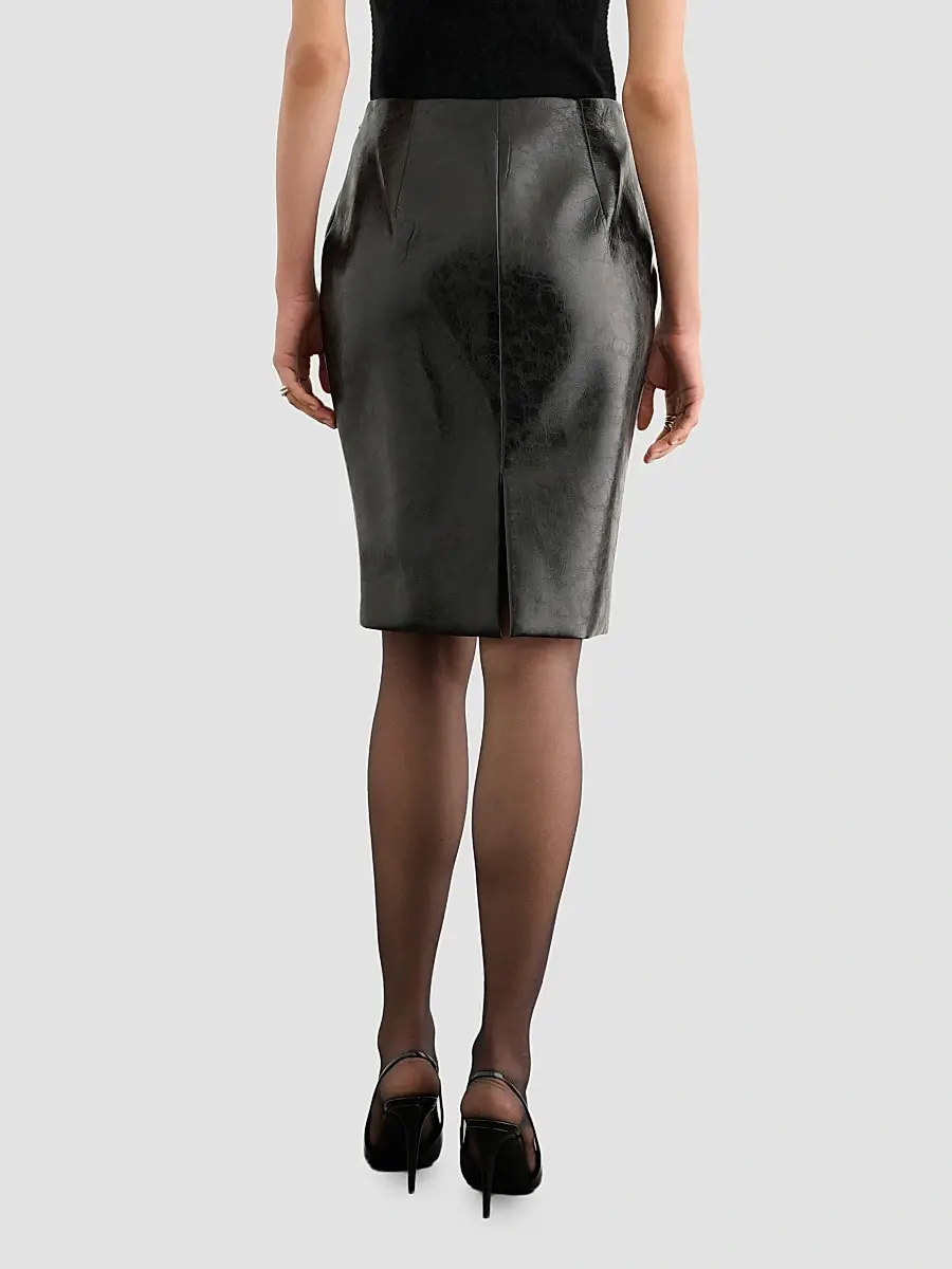 Toccin Women's Verena Faux-Leather Pencil Midi Skirt | Thumbnail 3 Toccin Women's Verena Faux-Leather Pencil Midi Skirt | Thumbnail 3