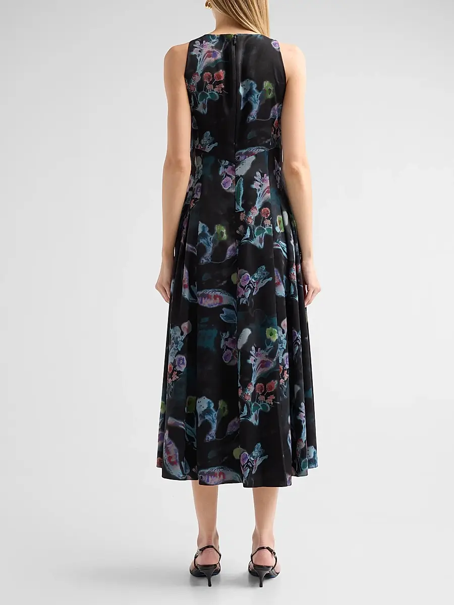 PRABAL GURUNG Women's Floral Twill Midi-Dress | Thumbnail 3 PRABAL GURUNG Women's Floral Twill Midi-Dress | Thumbnail 3