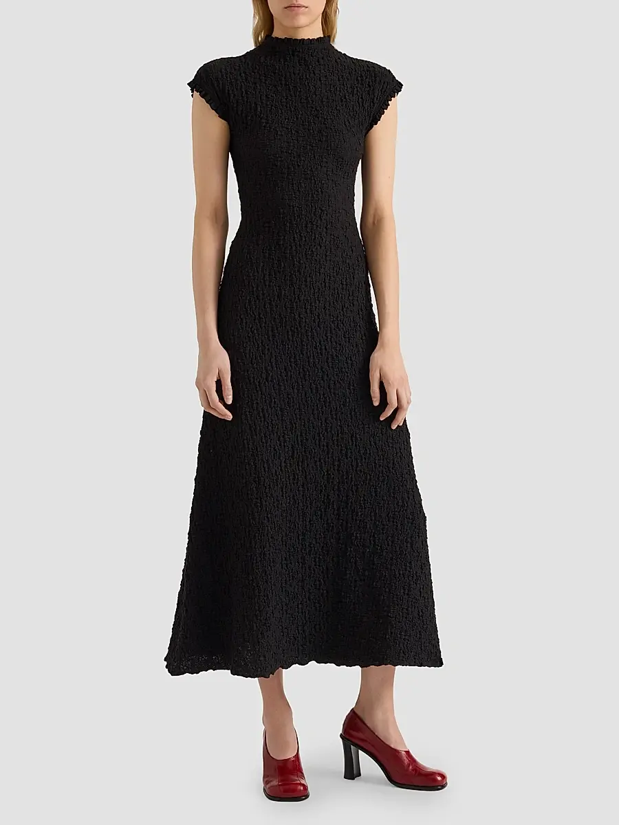 Proenza Schouler White Label Women's Cleo Stretch Jersey Jacquard A-Line Midi Dress | Thumbnail 2