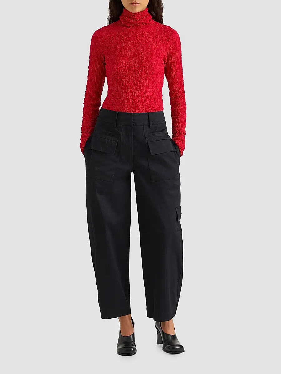 Proenza Schouler White Label Women's Harriet Stretch Jacquard Turtleneck Top | Thumbnail 2 Proenza Schouler White Label Women's Harriet Stretch Jacquard Turtleneck Top | Thumbnail 2