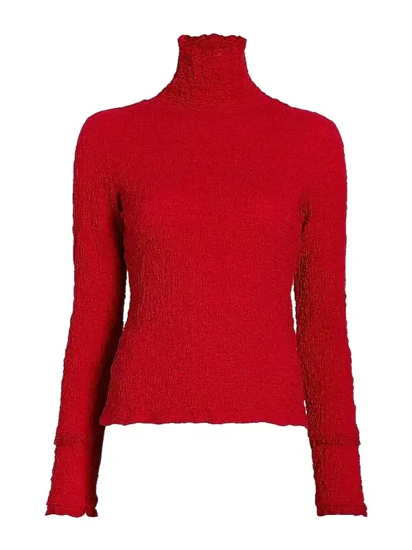 Women's Harriet Stretch Jacquard Turtleneck Top