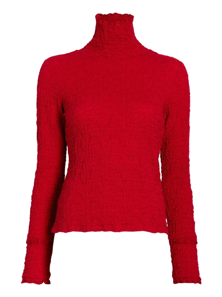 Women's Harriet Stretch Jacquard Turtleneck Top