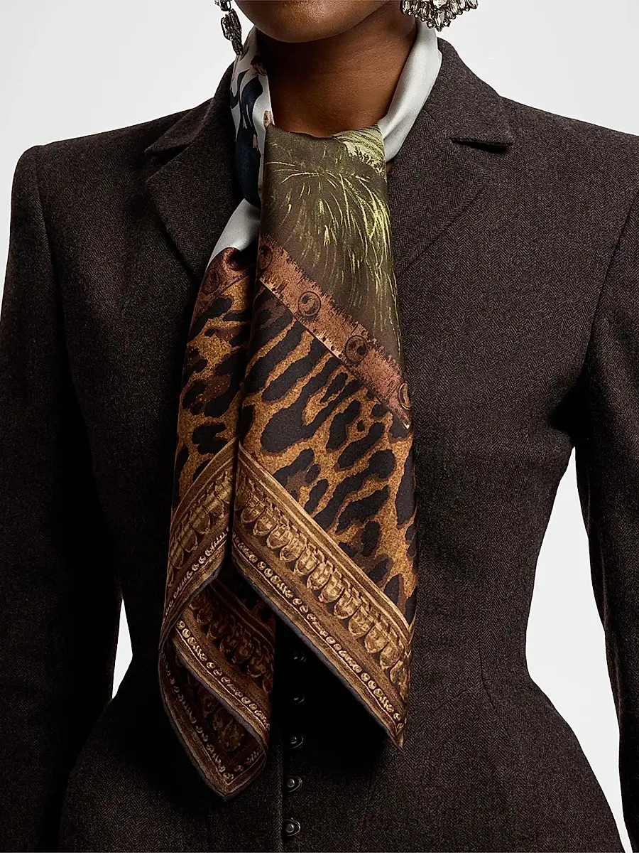 Ralph Lauren Women's Scenic-Print Silk Twill Square Scarf | Thumbnail 2