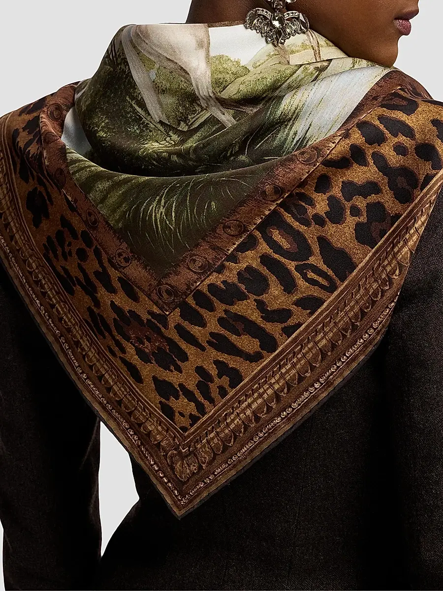 Ralph Lauren Women's Scenic-Print Silk Twill Square Scarf | Thumbnail 3