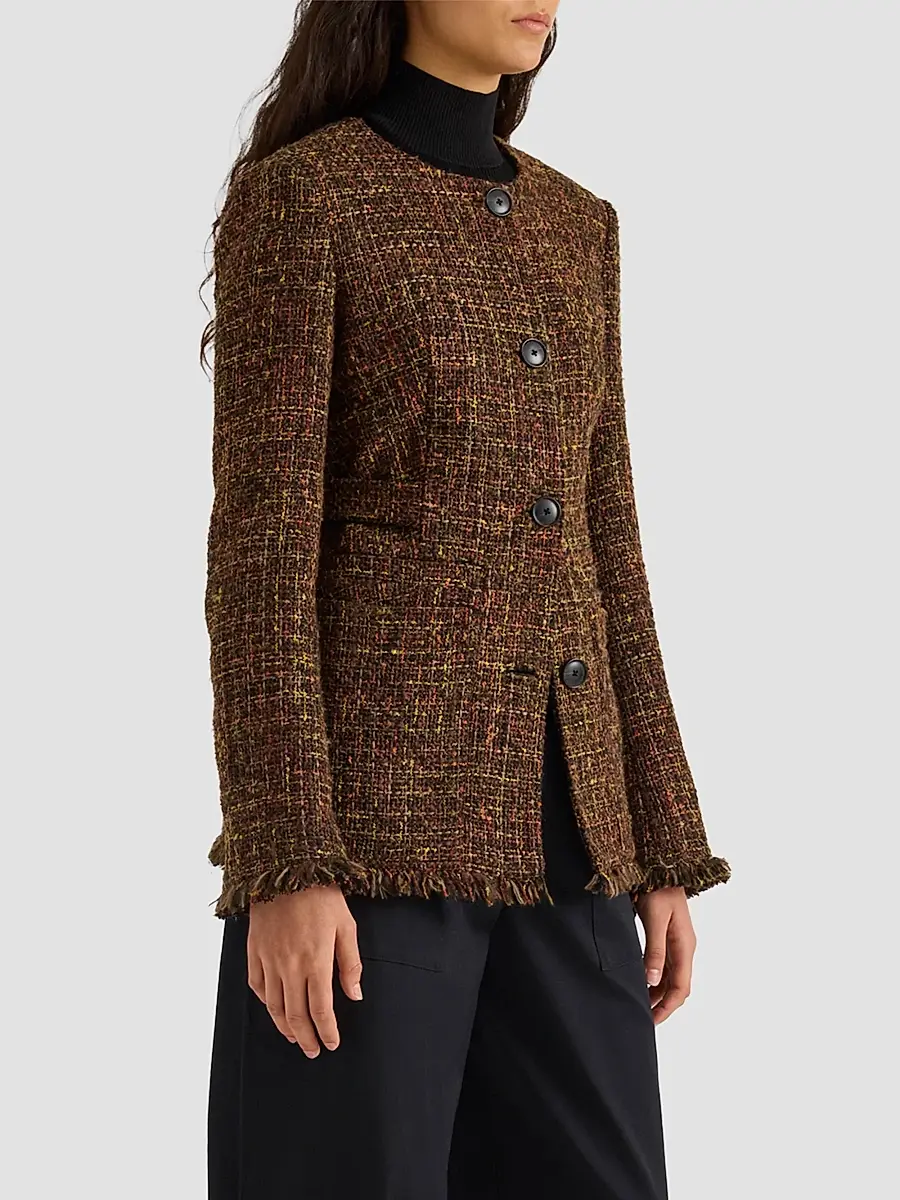 Proenza Schouler White Label Women's Aurelia Tweed Collarless Jacket | Thumbnail 7 Proenza Schouler White Label Women's Aurelia Tweed Collarless Jacket | Thumbnail 7