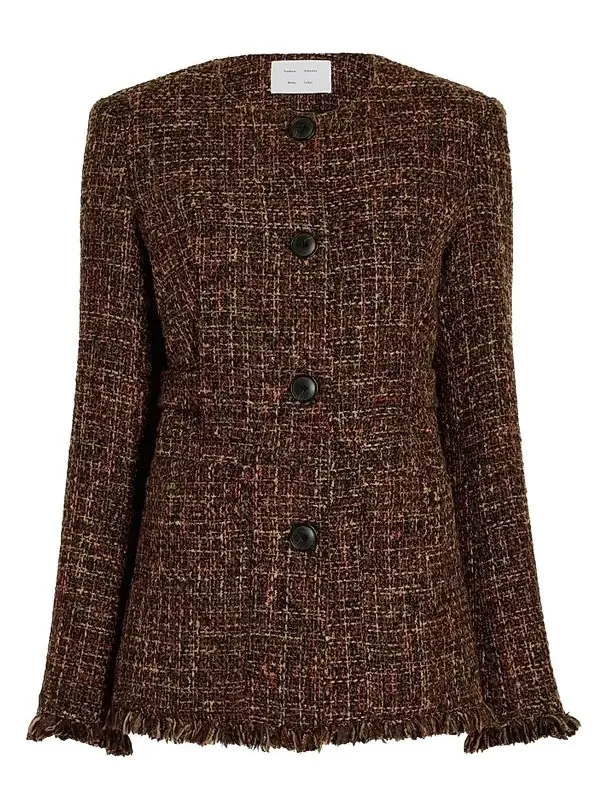 Women's Aurelia Tweed Collarless Jacket Women's Aurelia Tweed Collarless Jacket