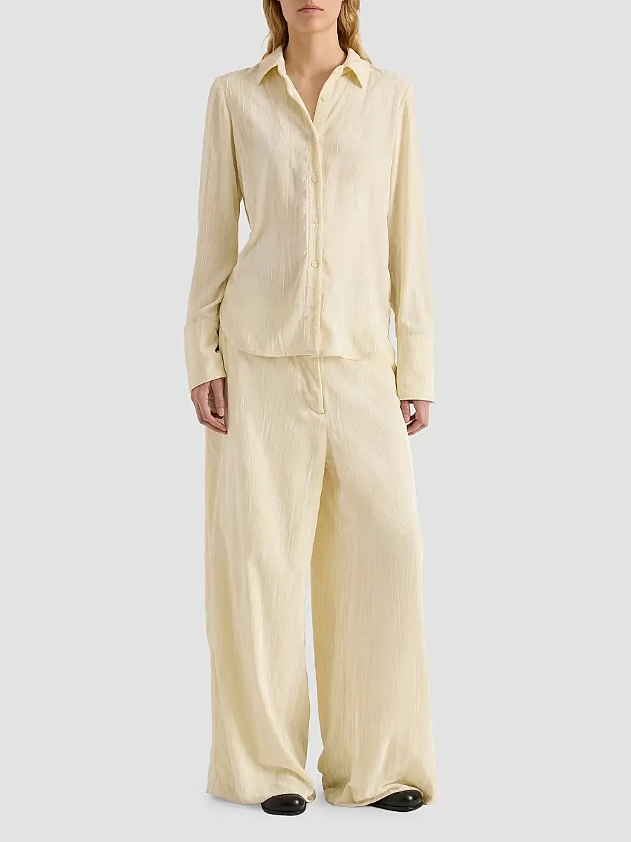 Proenza Schouler White Label Women's Meadow Crushed-Velvet Straight-Leg Pants | Thumbnail 2 Proenza Schouler White Label Women's Meadow Crushed-Velvet Straight-Leg Pants | Thumbnail 2