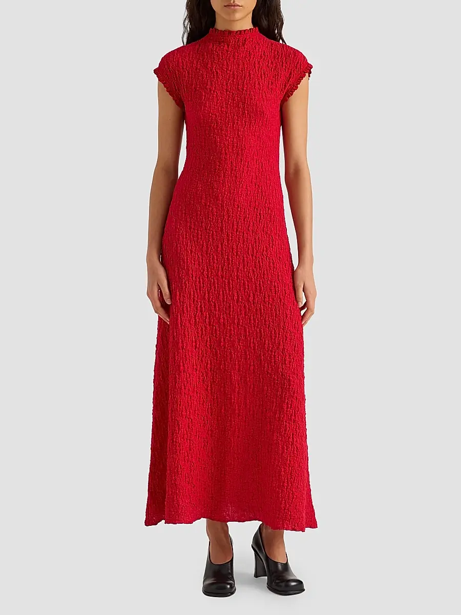 Proenza Schouler White Label Women's Cleo Stretch Jersey Jacquard A-Line Midi Dress | Thumbnail 2