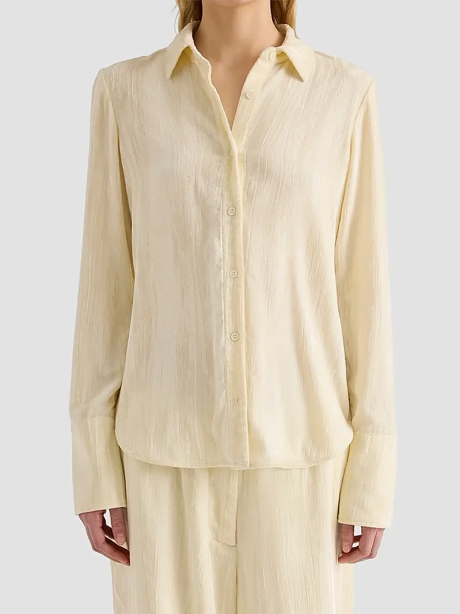 Proenza Schouler White Label Women's Madi Crushed Velvet Shirt | Thumbnail 4 Proenza Schouler White Label Women's Madi Crushed Velvet Shirt | Thumbnail 4