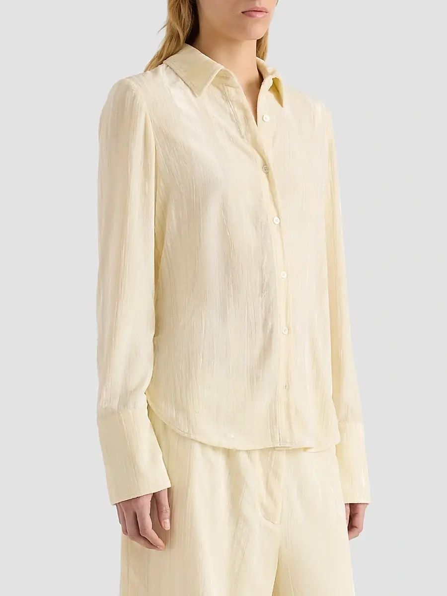 Proenza Schouler White Label Women's Madi Crushed Velvet Shirt | Thumbnail 6 Proenza Schouler White Label Women's Madi Crushed Velvet Shirt | Thumbnail 6