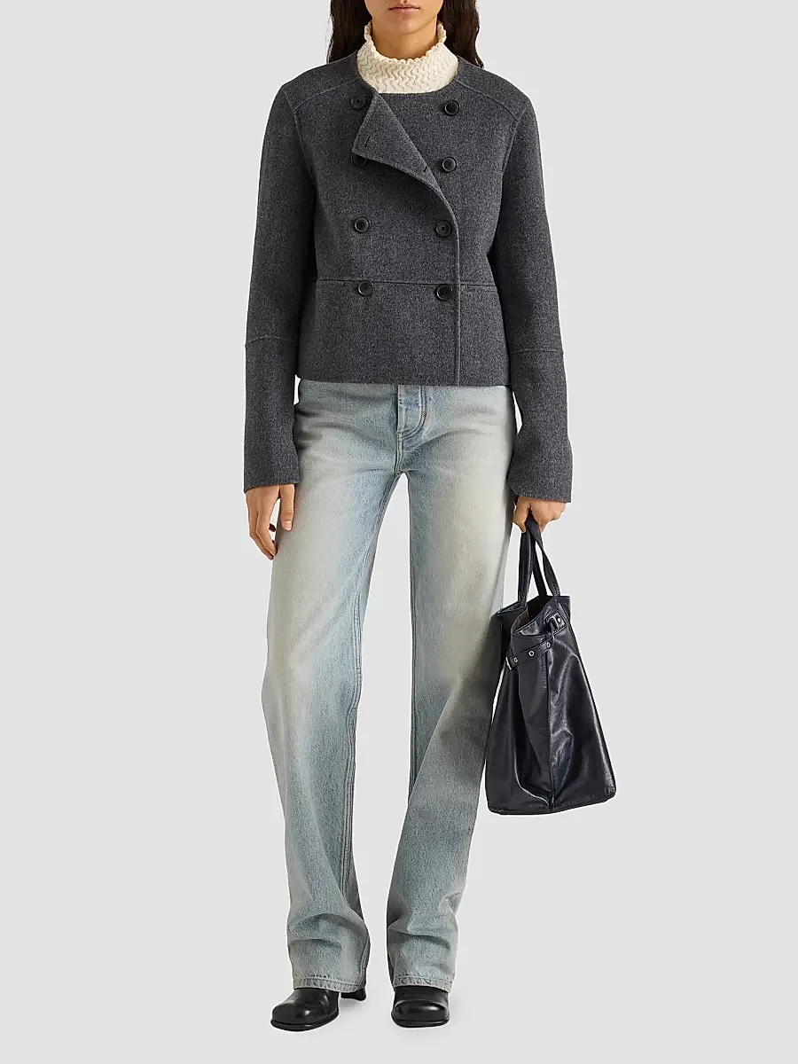 Proenza Schouler White Label Women's Courtney Double-Face Melton-Wool-Blend Jacket | Thumbnail 2