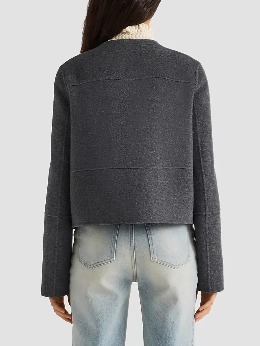 Proenza Schouler White Label Women's Courtney Double-Face Melton-Wool-Blend Jacket | Thumbnail 3