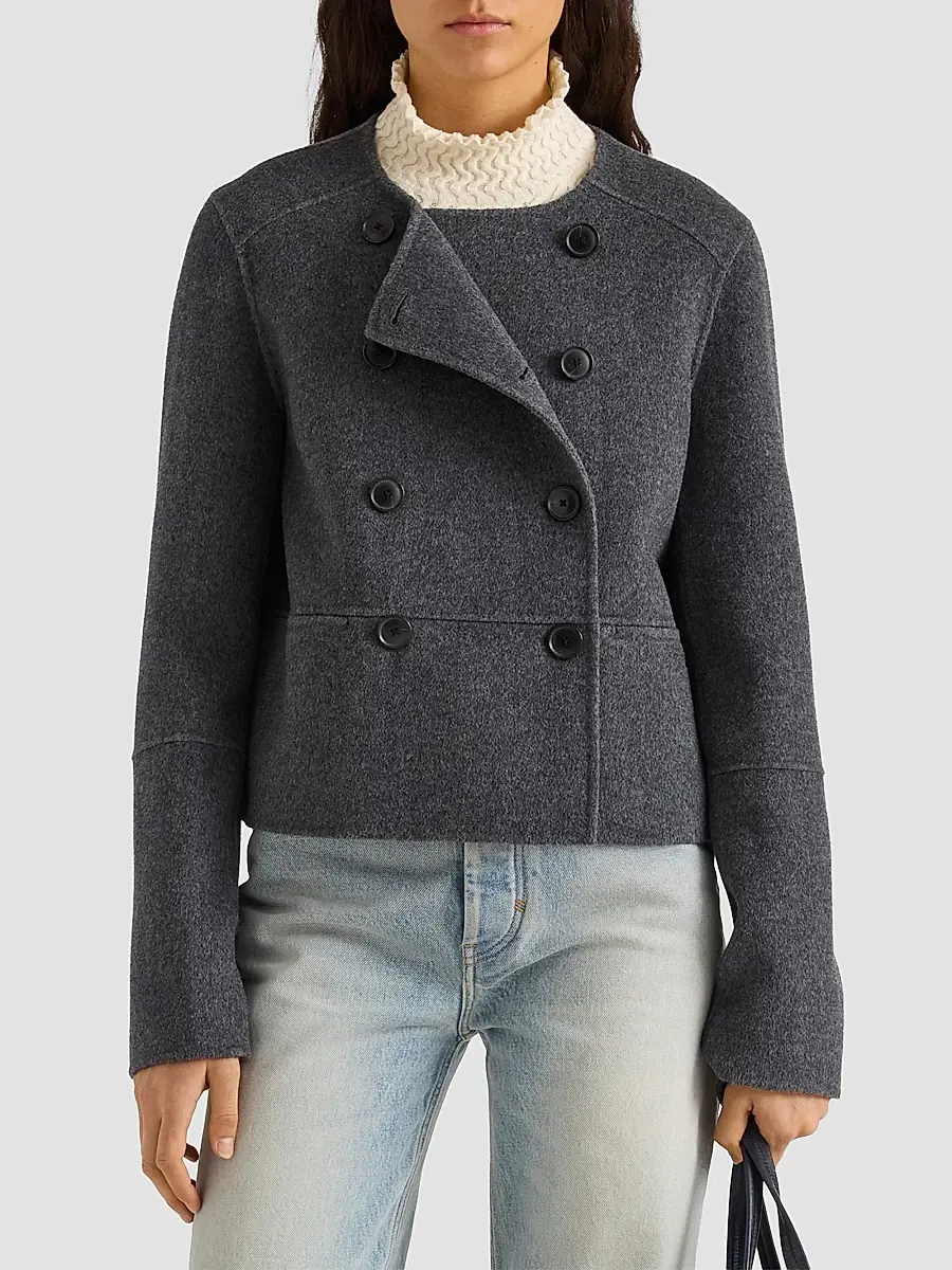 Proenza Schouler White Label Women's Courtney Double-Face Melton-Wool-Blend Jacket | Thumbnail 4