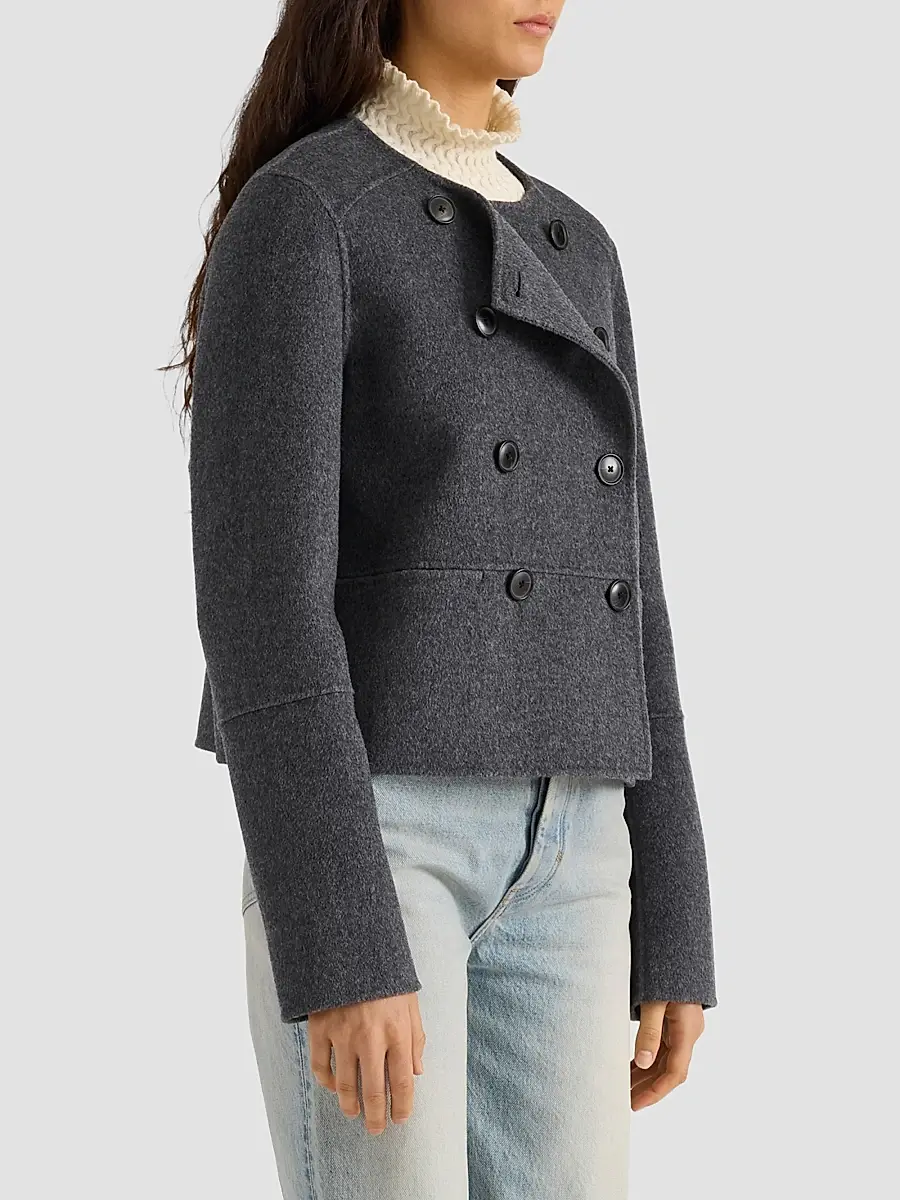 Proenza Schouler White Label Women's Courtney Double-Face Melton-Wool-Blend Jacket | Thumbnail 6