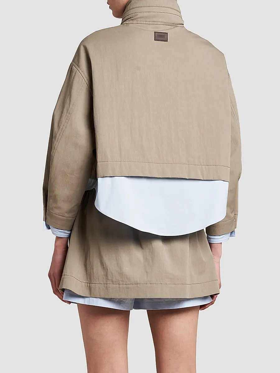 MOSCHINO Women's Cotton-Blend Layered Stand-Collar Jacket | Thumbnail 3 MOSCHINO Women's Cotton-Blend Layered Stand-Collar Jacket | Thumbnail 3