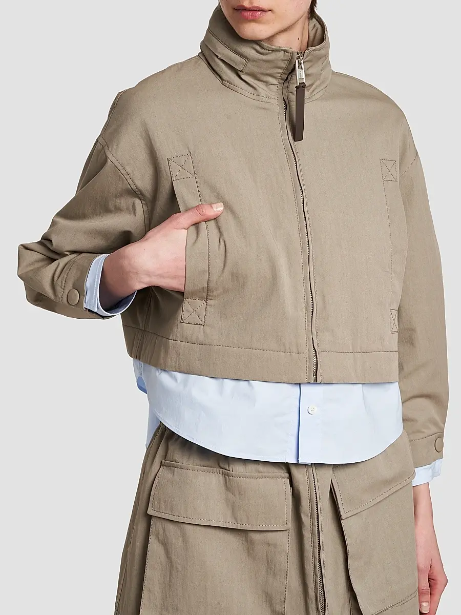MOSCHINO Women's Cotton-Blend Layered Stand-Collar Jacket | Thumbnail 5 MOSCHINO Women's Cotton-Blend Layered Stand-Collar Jacket | Thumbnail 5