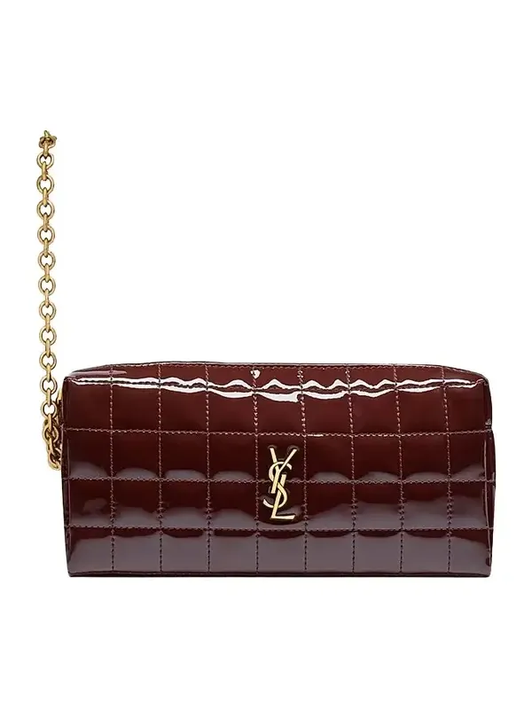 Saint Laurent Women's Cassandre Matelassé Carré Pouch on Chain