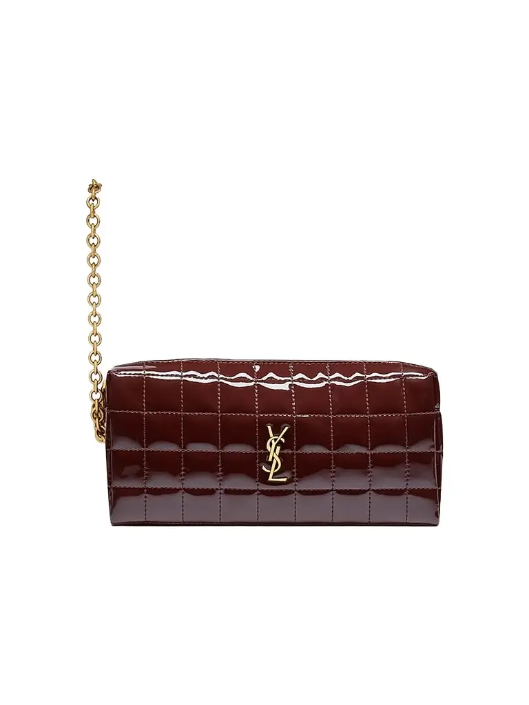 Saint Laurent Women's Cassandre Matelassé Carré Pouch on Chain