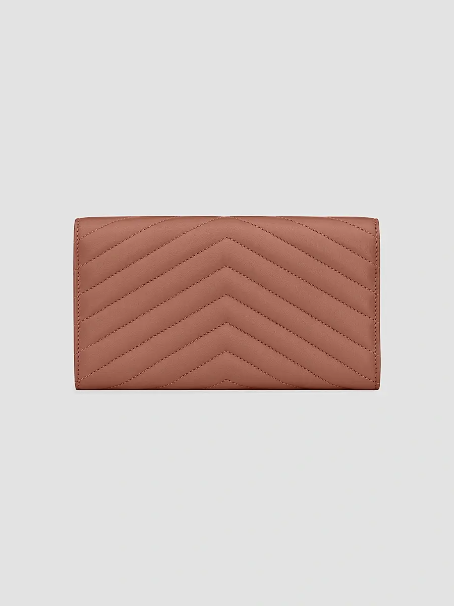 Saint Laurent Women's Cassandre Matelassé Large Flap Wallet in Lambskin - Barely Pink | Thumbnail 3