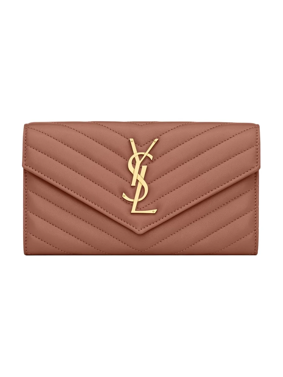 Women's Cassandre Matelassé Large Flap Wallet in Lambskin - Barely Pink Women's Cassandre Matelassé Large Flap Wallet in Lambskin - Barely Pink