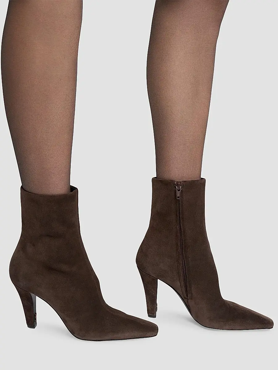 Saint Laurent Women's Jill Booties in Suede - Bear Brown | Thumbnail 6 Saint Laurent Women's Jill Booties in Suede - Bear Brown | Thumbnail 6