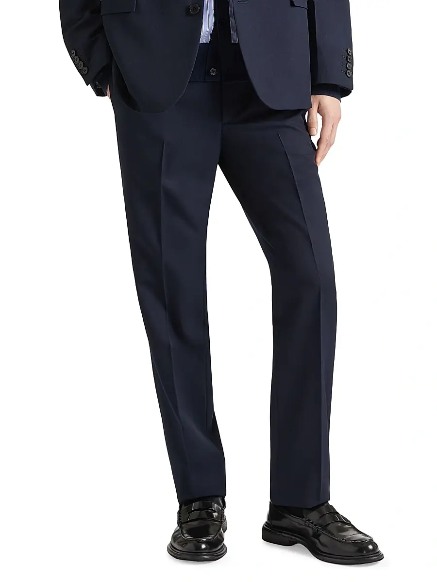 Givenchy Men's Fitted Leg Tailored Trousers in Wool - Night Blue | Thumbnail 3