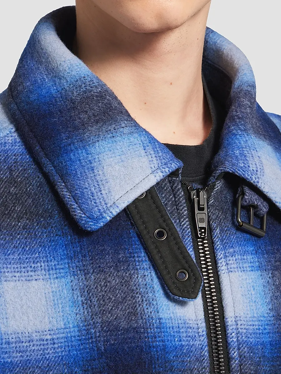 Balenciaga Men's Flannel Bomber Jacket | Thumbnail 6