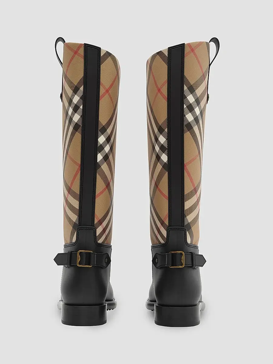 Burberry Women's Cavalier Check Knee-High Boots | Thumbnail 3 Burberry Women's Cavalier Check Knee-High Boots | Thumbnail 3