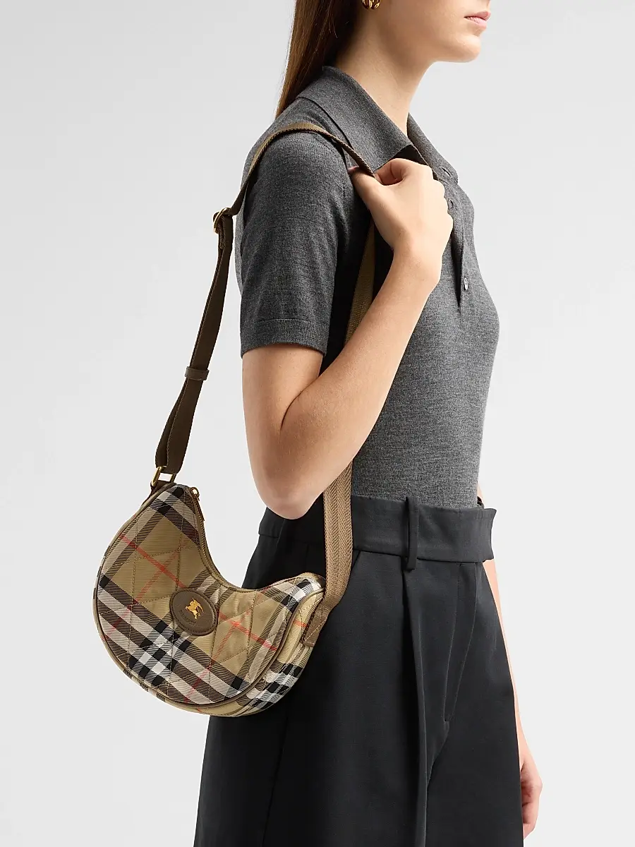 Burberry Women's Check Horseshoe Quilted Crossbody Bag | Thumbnail 2 Burberry Women's Check Horseshoe Quilted Crossbody Bag | Thumbnail 2